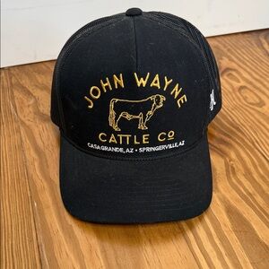 John Wayne Cattle Co Black Trucker Hat